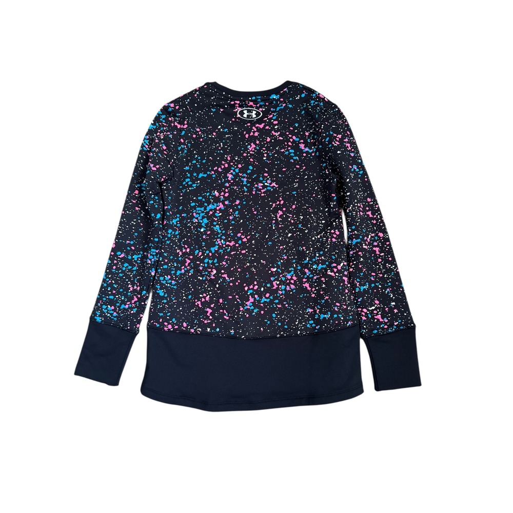 Under Armour Girls Long Sleeve Splatter Print Athletic‎ Performance Top  M NEW